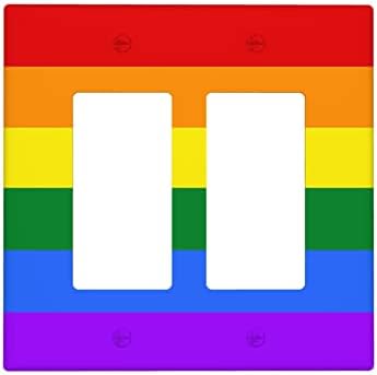 Уанваха Виножито знаме го опфаќа домашниот декор 2 банда wallидна плоча ЛГБТ виножито ленти линии светло прекинувач за покривање затворен wallиден