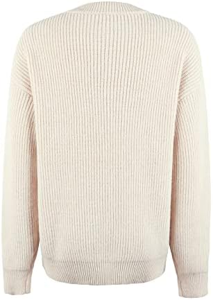 Udенски џемпери за пуловер на UODSVP, обична мода 2022 година со долг ракав плетење цврста боја џемпер врвот