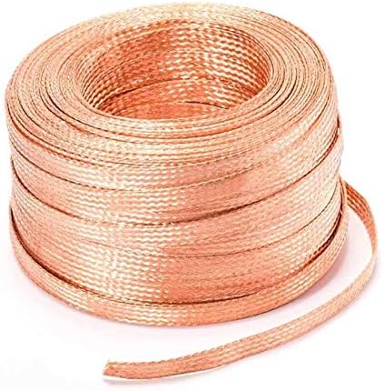 Пазарна жица на Мерлин, рамна плетенка бакарна жица, кабел за одвод Електричен голи флексибилен спирален заземјен, олово спроводливи проводници 2м